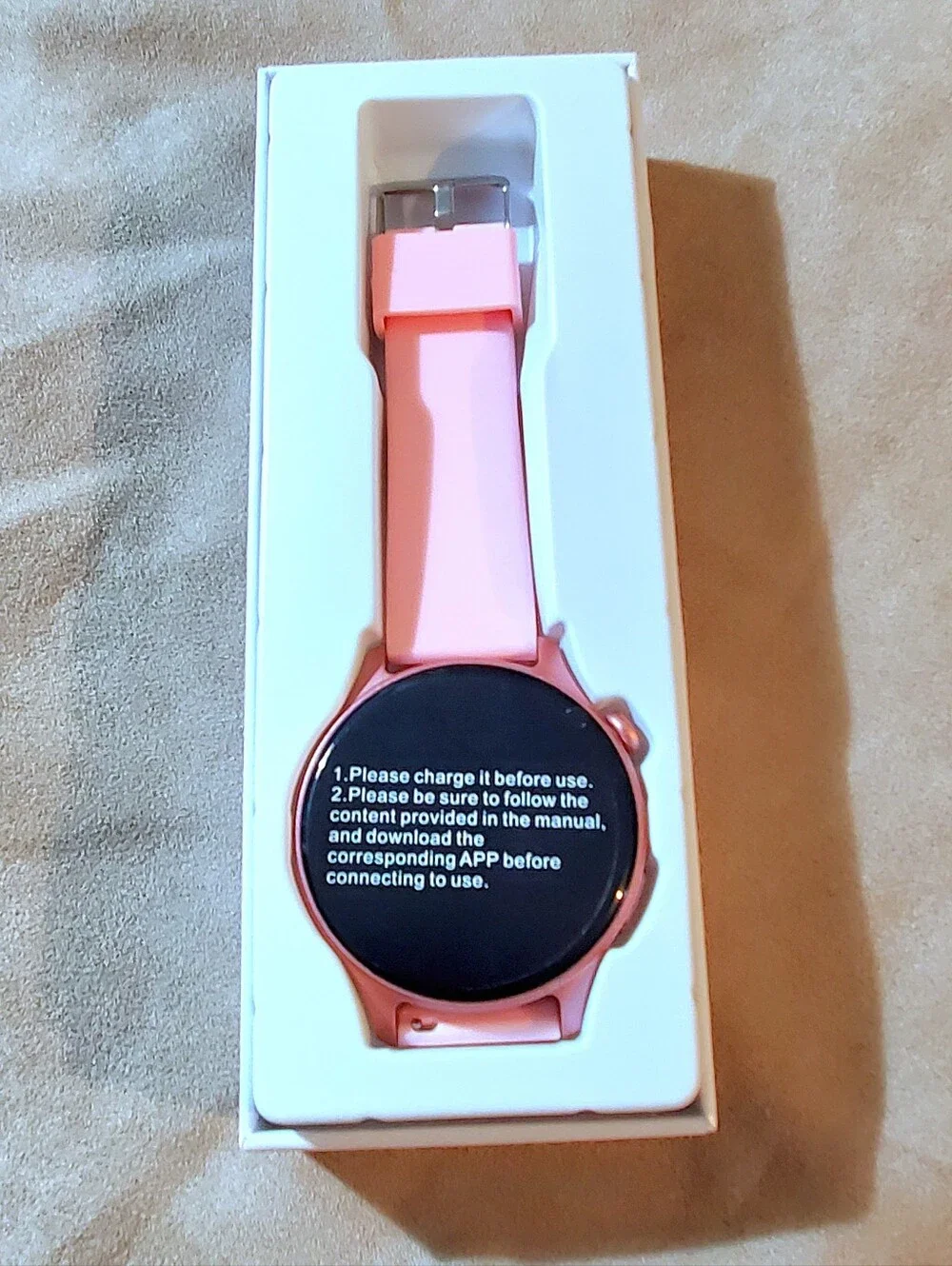 Pink Smartwatch with extra Band and Accessories